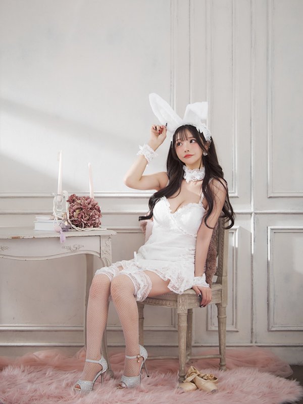 画像5: 【SALE!!】【即日発送！】【ハロウィン】 総レースバニーミニマーメイドワンピ【コスプレ6点セット】【XS-Lサイズ/3カラー】[HC03] (5)