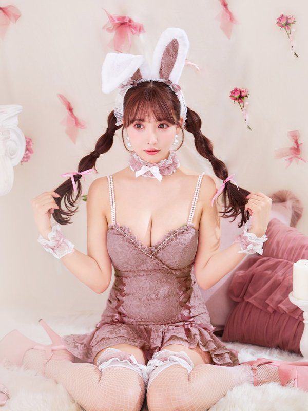 画像33: 【SALE!!】【即日発送！】【ハロウィン】 総レースバニーミニマーメイドワンピ【コスプレ6点セット】【XS-Lサイズ/3カラー】[OF04] (33)