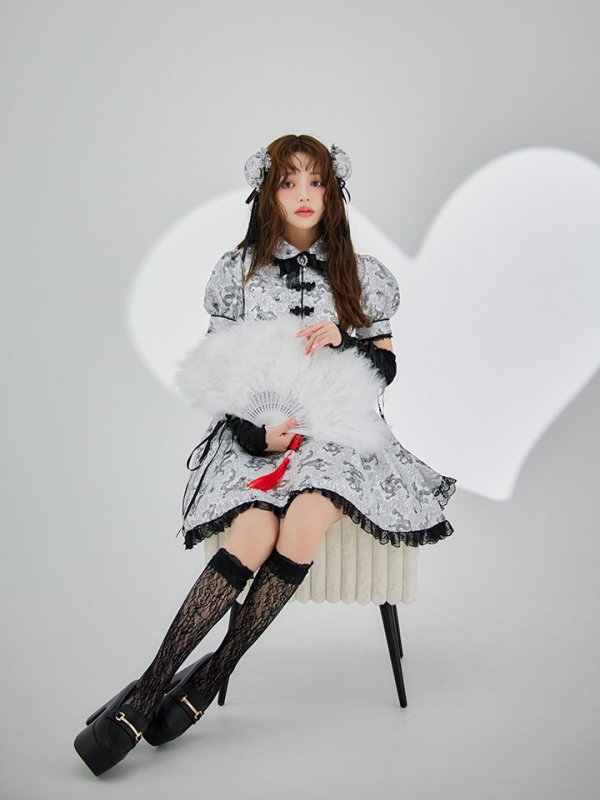 画像19: 【ハロウィン】アームウォーマー付きフレアスカートチャイナ 【コスプレ5点セット】 【S-XLサイズ/4カラー】[HC03] (19)