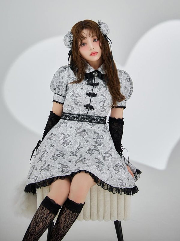 画像25: 【ハロウィン】アームウォーマー付きフレアスカートチャイナ 【コスプレ5点セット】 【S-XLサイズ/4カラー】[HC03] (25)