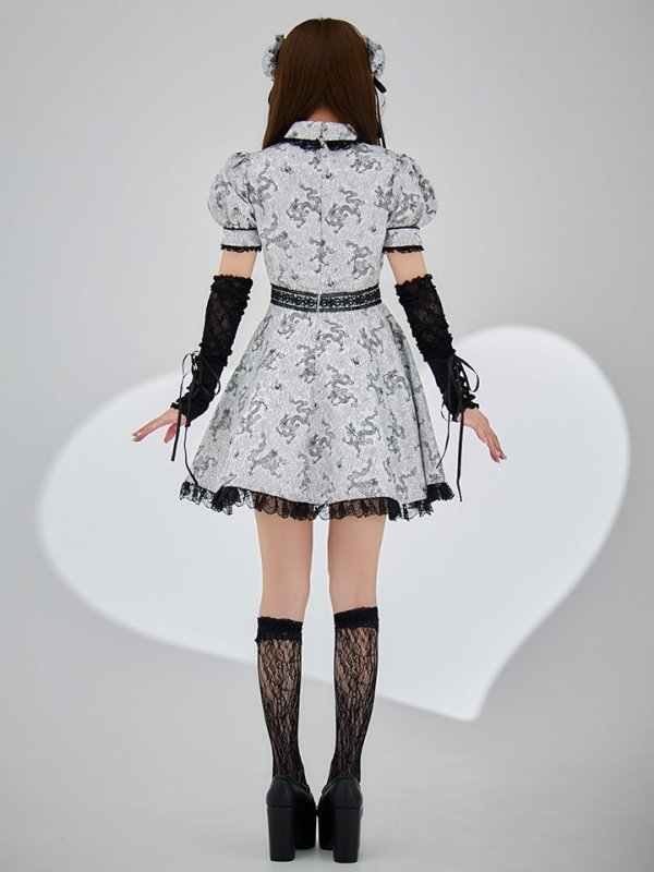 画像29: 【ハロウィン】アームウォーマー付きフレアスカートチャイナ 【コスプレ5点セット】 【S-XLサイズ/4カラー】[HC03] (29)