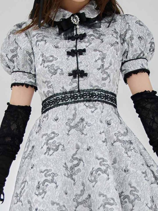 画像30: 【ハロウィン】アームウォーマー付きフレアスカートチャイナ 【コスプレ5点セット】 【S-XLサイズ/4カラー】[HC03] (30)