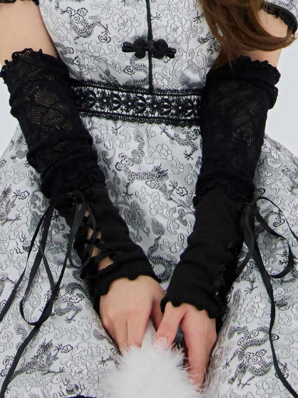 画像32: 【ハロウィン】アームウォーマー付きフレアスカートチャイナ 【コスプレ5点セット】 【S-XLサイズ/4カラー】[HC03] (32)