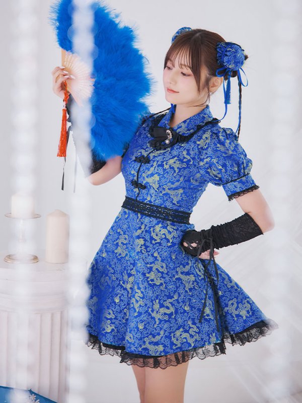 画像17: 【ハロウィン】アームウォーマー付きフレアスカートチャイナ 【コスプレ5点セット】 【S-XLサイズ/４カラー】[HC03] (17)