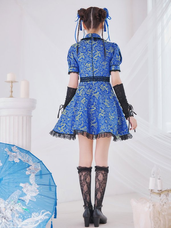 画像20: 【ハロウィン】アームウォーマー付きフレアスカートチャイナ 【コスプレ5点セット】 【S-XLサイズ/４カラー】[HC03] (20)