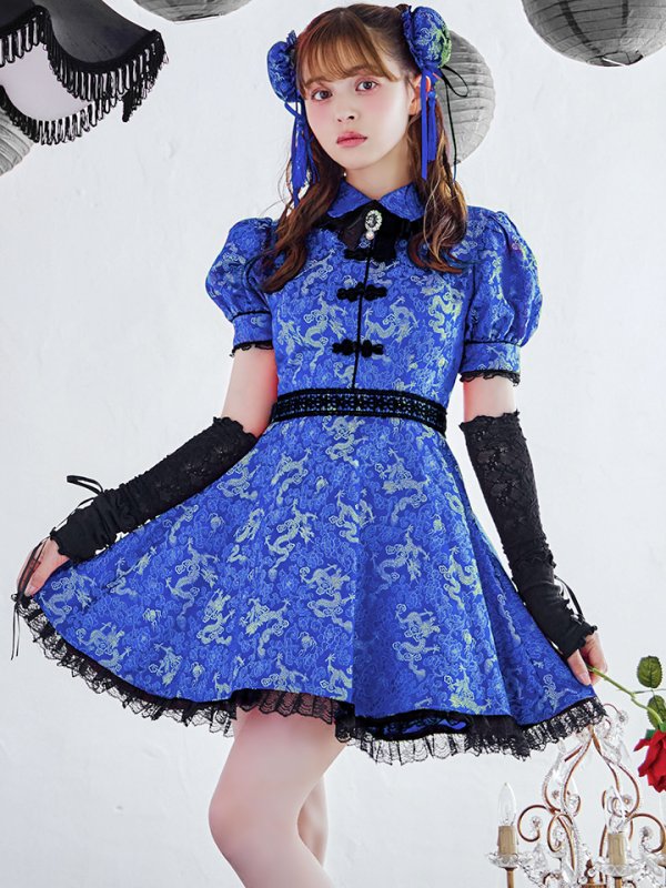 画像15: 【ハロウィン】アームウォーマー付きフレアスカートチャイナ 【コスプレ5点セット】 【S-XLサイズ/４カラー】[HC03] (15)