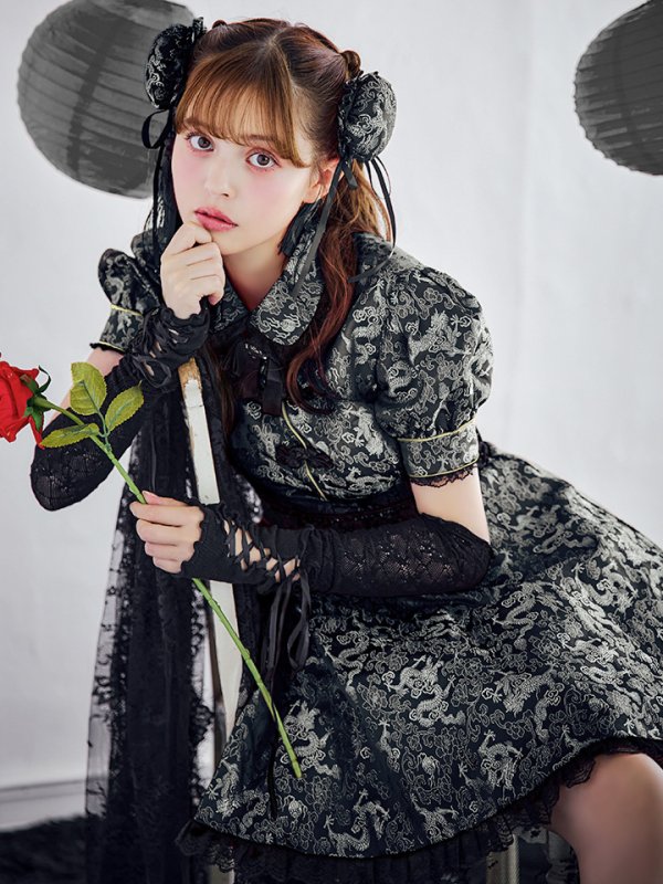 画像16: 【ハロウィン】アームウォーマー付きフレアスカートチャイナ 【コスプレ5点セット】 【S-XLサイズ/４カラー】[HC03] (16)