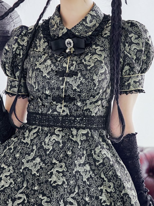 画像14: 【ハロウィン】アームウォーマー付きフレアスカートチャイナ 【コスプレ5点セット】 【S-XLサイズ/４カラー】[OF04] (14)