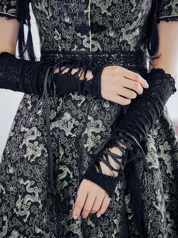 画像17: 【ハロウィン】アームウォーマー付きフレアスカートチャイナ 【コスプレ5点セット】 【S-XLサイズ/４カラー】[OF04] (17)