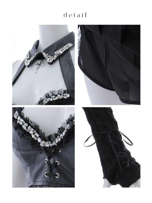 画像18: 【うづきふうかコラボ】【即日発送！】【ハロウィン】 レザーデビルセットアップ 【コスプレ6点セット】 【XS-Mサイズ/1カラー】[OF01] (18)