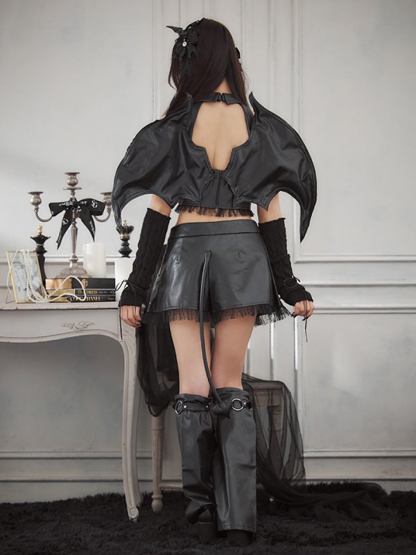 画像13: 【うづきふうかコラボ】【即日発送！】【ハロウィン】 レザーデビルセットアップ 【コスプレ6点セット】 【XS-Mサイズ/1カラー】[OF01] (13)