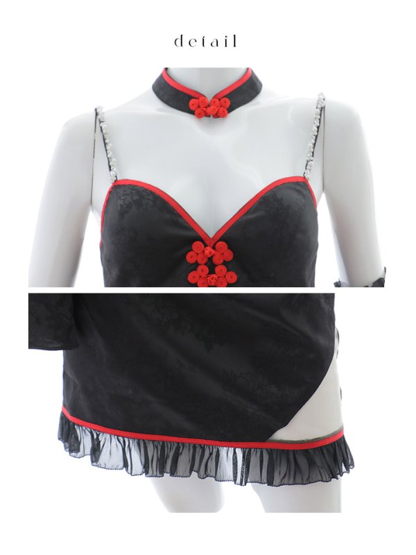 画像33: 【即日発送！】【ハロウィン】ベルスリーブチャイナセットアップ 【コスプレ5点セット】【XS-Mサイズ/1カラー】オフショルチャイナワンピース 【コスプレ6点セット】 【XS-Lサイズ/3カラー】(SE01YN)[OF04] (33)