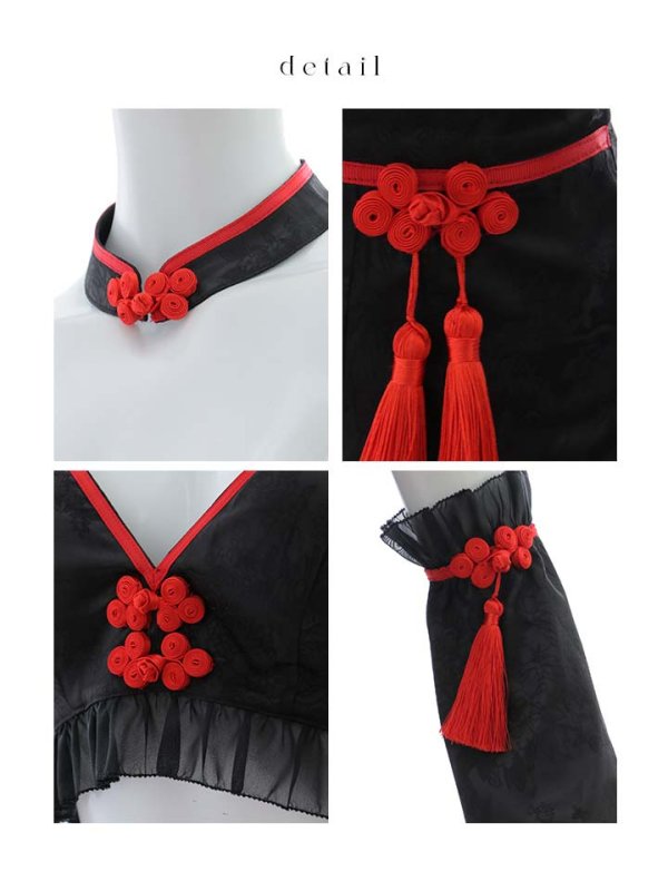 画像34: 【即日発送！】【ハロウィン】ベルスリーブチャイナセットアップ 【コスプレ5点セット】【XS-Mサイズ/1カラー】オフショルチャイナワンピース 【コスプレ6点セット】 【XS-Lサイズ/3カラー】(SE01YN)[OF04] (34)