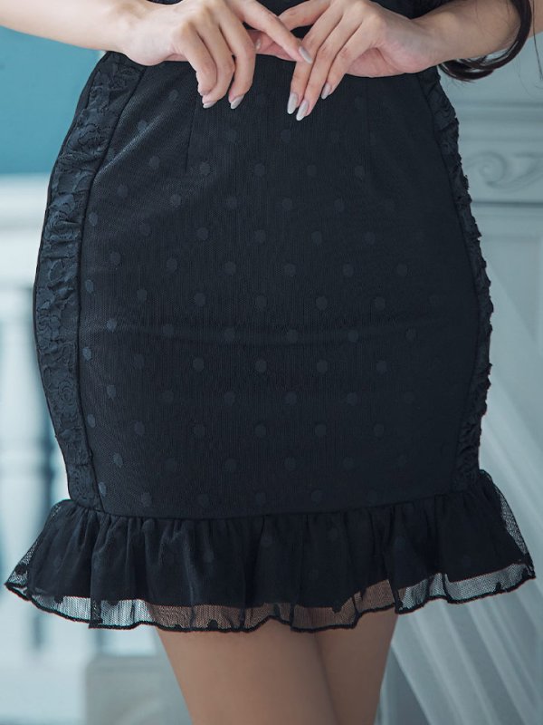 画像18: 【SALE!!】【ハロウィン】ドットレースベビードールワンピース 【コスプレ3点セット】【XS-Lサイズ/1カラー】[OF01] (18)