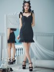 画像5: 【ハロウィン】ドットレースベビードールワンピース 【コスプレ3点セット】【XS-Lサイズ/1カラー】[YMT] (5)