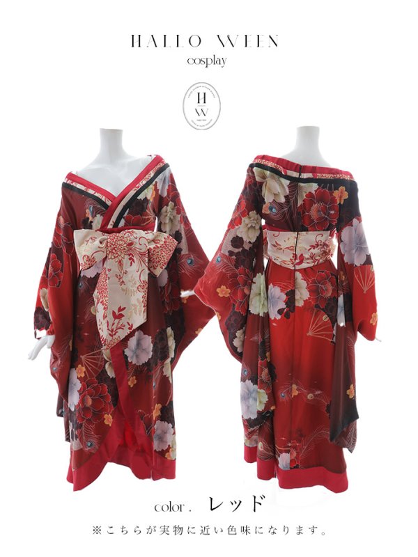 画像38: 【即日発送！】【ハロウィン】花魁ショートインロングワンピース 【コスプレ】【S-XLサイズ/2カラー】[OF01] (38)
