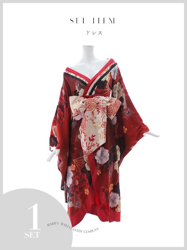 画像41: 【即日発送！】【ハロウィン】花魁ショートインロングワンピース 【コスプレ】【S-XLサイズ/2カラー】[OF01] (41)