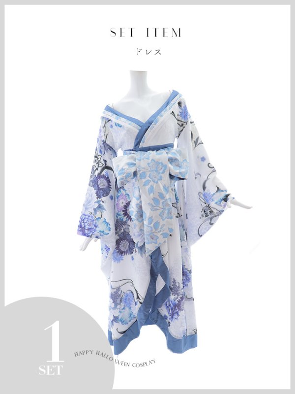 画像40: 【即日発送！】【ハロウィン】花魁ショートインロングワンピース 【コスプレ】【S-XLサイズ/2カラー】[HC03] (40)