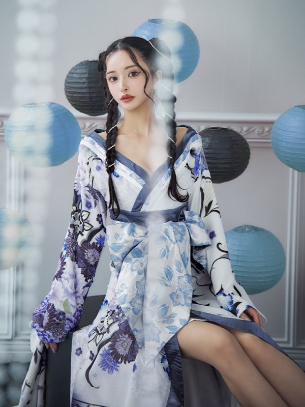 画像27: 【即日発送！】【ハロウィン】花魁ショートインロングワンピース 【コスプレ】【S-XLサイズ/2カラー】[OF01] (27)