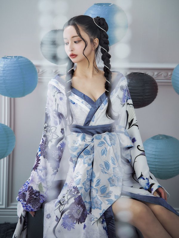 画像30: 【即日発送！】【ハロウィン】花魁ショートインロングワンピース 【コスプレ】【S-XLサイズ/2カラー】[OF01] (30)