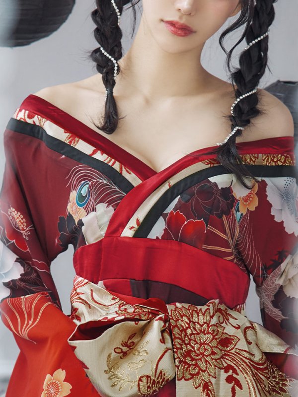 画像20: 【即日発送！】【ハロウィン】花魁ショートインロングワンピース 【コスプレ】【S-XLサイズ/2カラー】[OF01] (20)