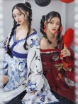 画像1: 【即日発送！】【ハロウィン】花魁ショートインロングワンピース 【コスプレ】【S-XLサイズ/2カラー】[YMT] (1)