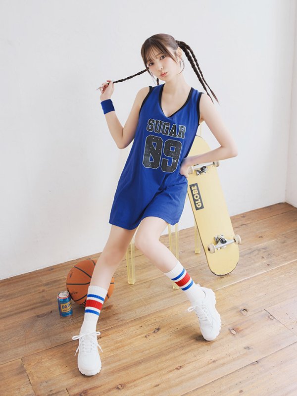 画像9: 【SALE!!】【即日発送！】【ハロウィン】バスケガール 【コスプレ3点セット】 【FREEサイズ/2カラー】[OF01] (9)