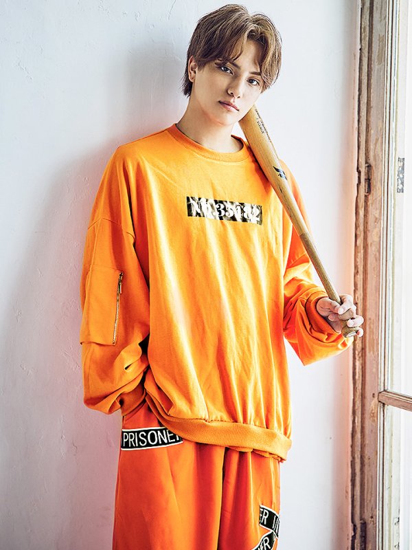 画像3: 【SALE!!】【即日発送！】【ハロウィン】 オレンジ囚人トレーナーセット 【コスプレ2点セット】【XXLサイズ/1カラー】(HC0306-SV)[HC03] (3)