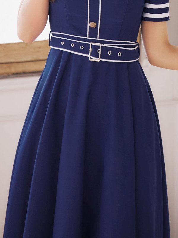 画像16: 【即日発送！】【ハロウィン】CAロングフレアワンピース 【コスプレ5点セット】 【S-XLサイズ/1カラー】[OF01] (16)