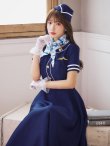 画像5: 【即日発送！】【ハロウィン】CAロングフレアワンピース 【コスプレ5点セット】 【S-XLサイズ/1カラー】[YMT] (5)