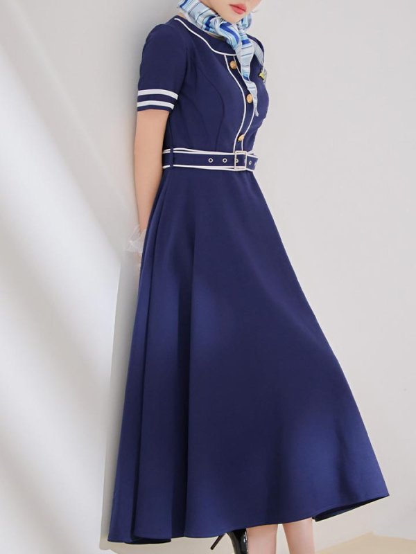 画像20: 【即日発送！】【ハロウィン】CAロングフレアワンピース 【コスプレ5点セット】 【S-XLサイズ/1カラー】[HC03] (20)