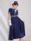 画像3: 【即日発送！】【ハロウィン】CAロングフレアワンピース 【コスプレ5点セット】 【S-XLサイズ/1カラー】[OF01] (3)