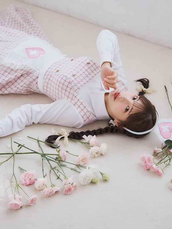 画像10: 【SALE!!】【即日発送！】【ハロウィン】ナースツイードロングフレア 【コスプレ3点セット】 【S-XLサイズ/1カラー】[OF01] (10)