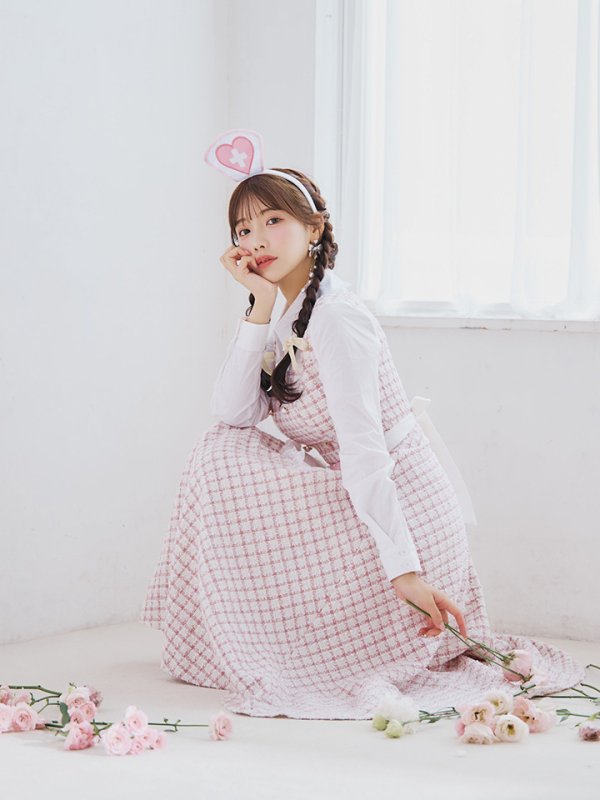 画像14: 【SALE!!】【即日発送！】【ハロウィン】ナースツイードロングフレア 【コスプレ3点セット】 【S-XLサイズ/1カラー】[OF01] (14)