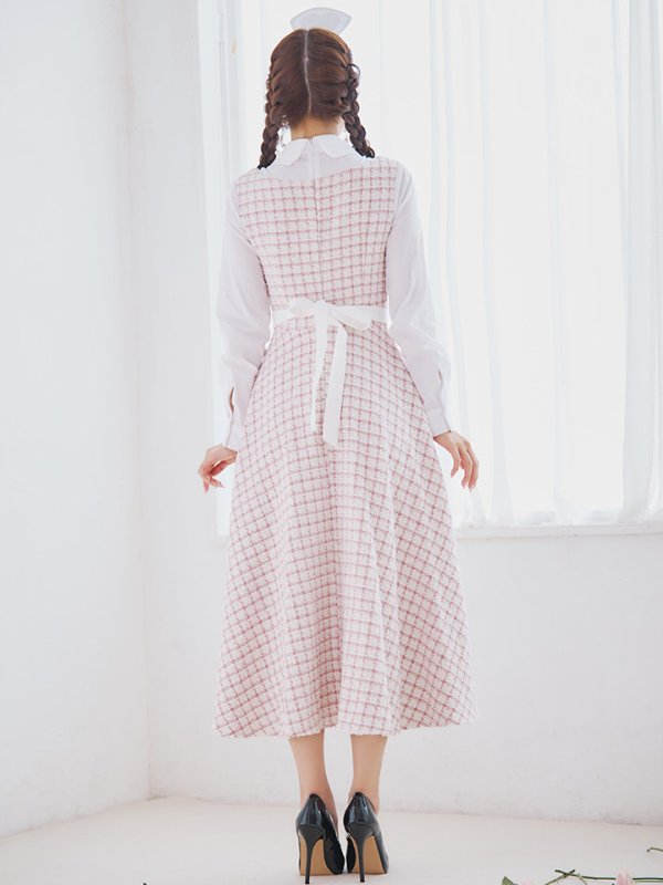 画像17: 【SALE!!】【即日発送！】【ハロウィン】ナースツイードロングフレア 【コスプレ3点セット】 【S-XLサイズ/1カラー】[OF01] (17)