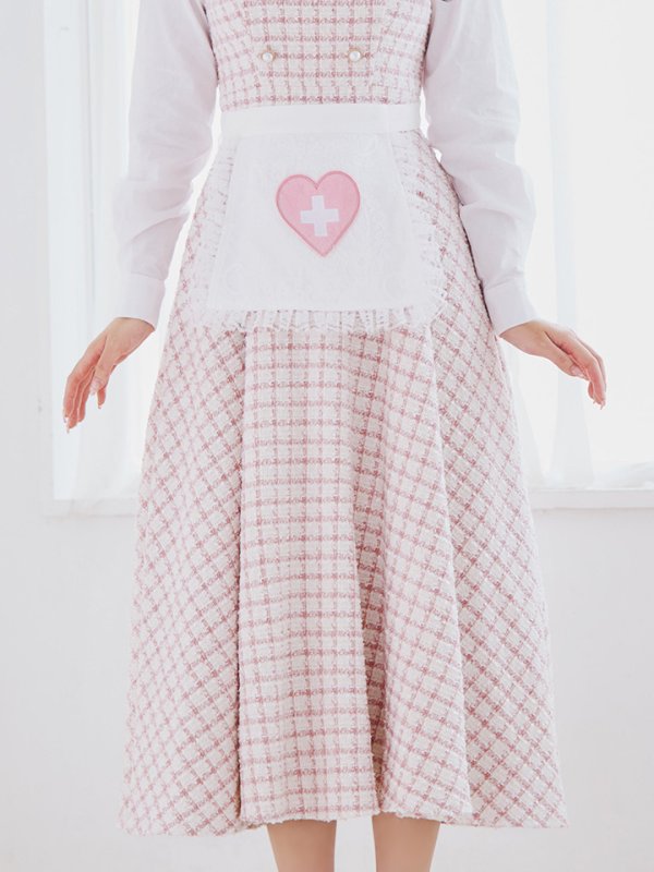 画像19: 【SALE!!】【即日発送！】【ハロウィン】ナースツイードロングフレア 【コスプレ3点セット】 【S-XLサイズ/1カラー】[OF01] (19)