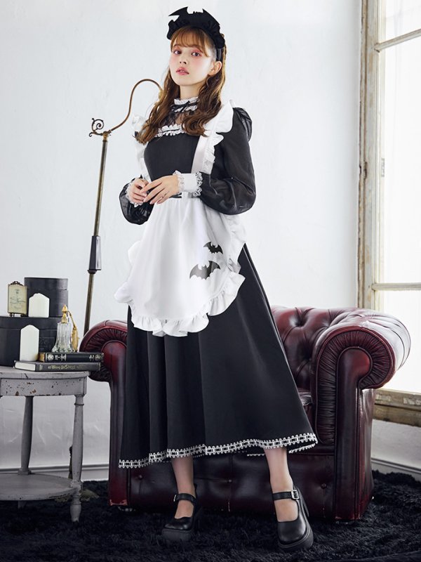 画像11: 【SALE!!】【即日発送！】【ハロウィン】クラシックメイドロングワンピース 【コスプレ3点セット】【S-XLサイズ/1カラー】[OF01] (11)