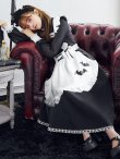 画像1: 【即日発送！】【ハロウィン】クラシックメイドロングワンピース 【コスプレ3点セット】【S-XLサイズ/1カラー】[YMT] (1)