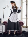 画像4: 【即日発送！】【ハロウィン】クラシックメイドロングワンピース 【コスプレ3点セット】【S-XLサイズ/1カラー】[YMT] (4)