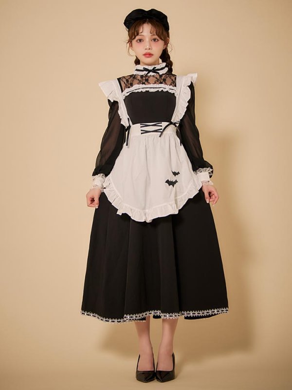 画像4: 【SALE!!】【即日発送】【ハロウィン】クラシックメイドロングワンピース【コスプレ3点セット】【S-XLサイズ/1カラー】[HC03] (4)