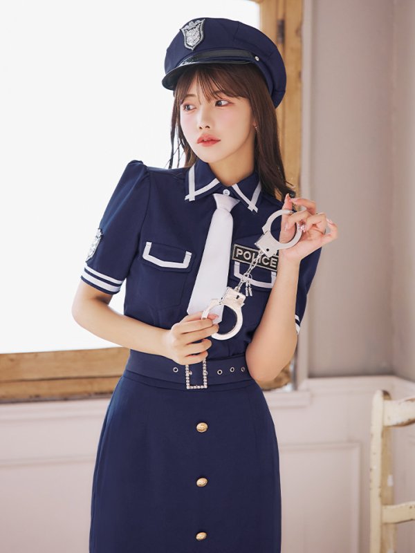 画像12: 【SALE!!】【即日発送！】【ハロウィン】ポリスタイトロング 【コスプレ5点セット】 【S-Lサイズ/1カラー】[HC03-B] (12)