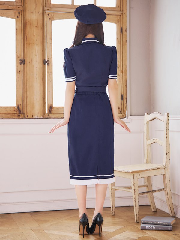 画像13: 【SALE!!】【即日発送！】【ハロウィン】ポリスタイトロング 【コスプレ5点セット】 【S-Lサイズ/1カラー】[HC03-B] (13)