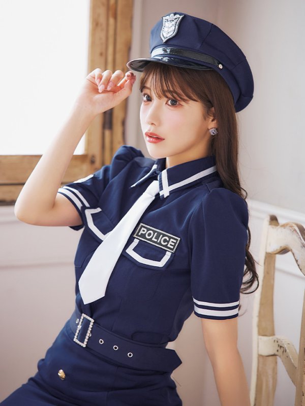 画像5: 【SALE!!】【即日発送！】【ハロウィン】ポリスタイトロング 【コスプレ5点セット】 【S-Lサイズ/1カラー】[HC03-B] (5)