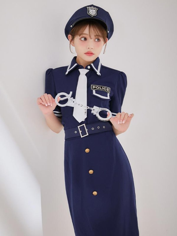 画像12: 【SALE!!】【即日発送！】【ハロウィン】ポリスタイトロング 【コスプレ5点セット】 【S-Lサイズ/1カラー】[HC03-B] (12)