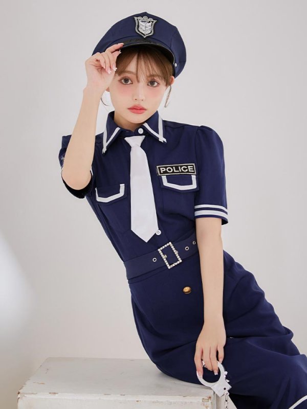 画像13: 【SALE!!】【即日発送！】【ハロウィン】ポリスタイトロング 【コスプレ5点セット】 【S-Lサイズ/1カラー】[HC03-B] (13)