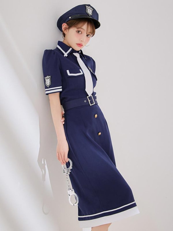 画像8: 【SALE!!】【即日発送！】【ハロウィン】ポリスタイトロング 【コスプレ5点セット】 【S-Lサイズ/1カラー】[HC03-B] (8)