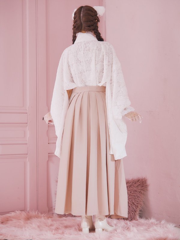 画像14: 【即日発送！】【ハロウィン】猫巫女レース袴 【コスプレ5点セット】 【FREEサイズ/2カラー】[HC03-OMN] (14)