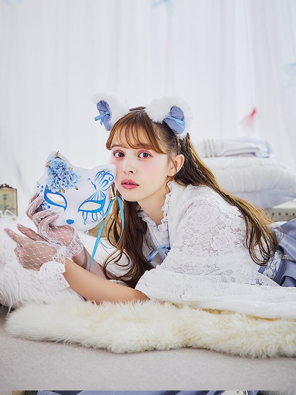 画像11: 【即日発送！】【ハロウィン】猫巫女レース袴 【コスプレ5点セット】 【FREEサイズ/2カラー】[HC03-OMN] (11)