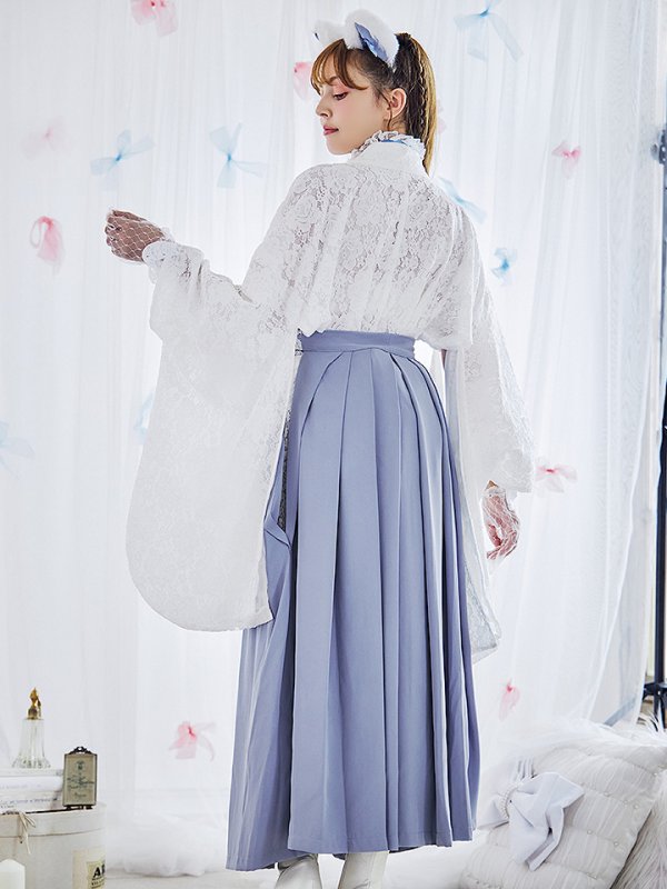 画像19: 【即日発送！】【ハロウィン】猫巫女レース袴 【コスプレ5点セット】 【FREEサイズ/2カラー】[HC03-OMN] (19)