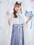 画像2: 【ノベルティ対象】【即日発送！】【ハロウィン】猫巫女レース袴 【コスプレ5点セット】 【FREEサイズ/2カラー】[OF01-OMN] (2)